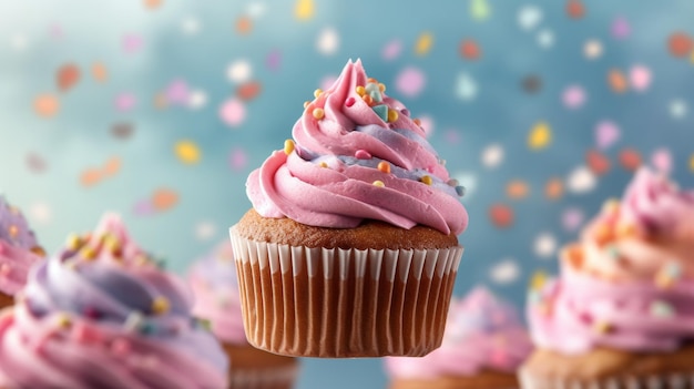 cupcake rose HD 8K fond d'écran Stock Photographic Image