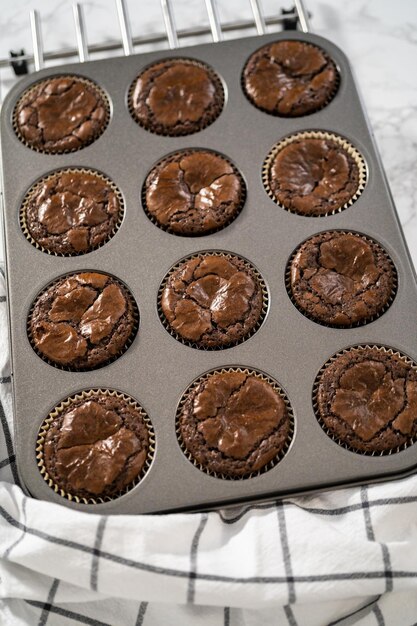 Cupcakes au chocolat et à la menthe poivrée