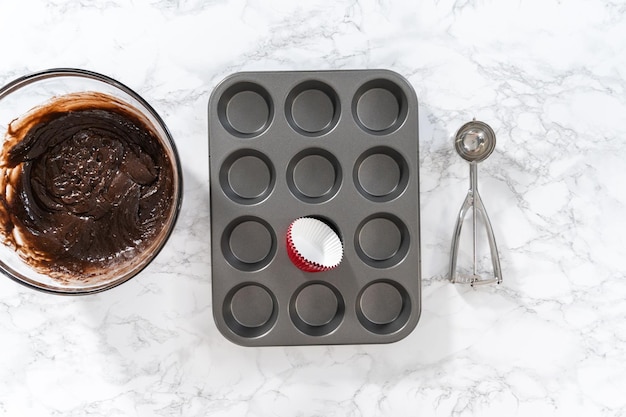 Cupcakes au chocolat et à la menthe poivrée