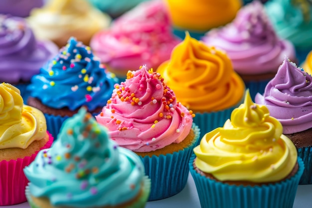 Des cupcakes aux couleurs vives, des friandises joyeuses pour tous