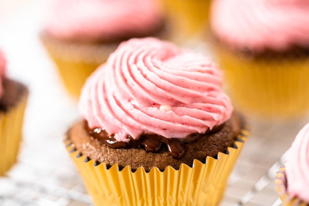 Cupcakes chocolat framboise