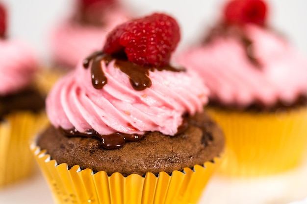Cupcakes chocolat framboise