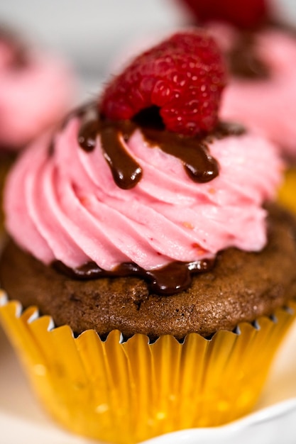 Cupcakes chocolat framboise