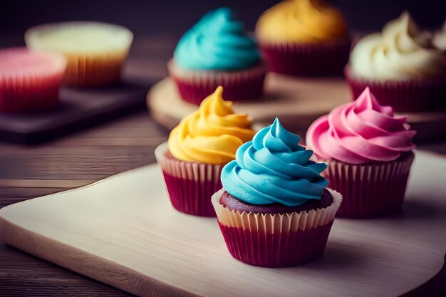 cupcakes colorés avec une délicieuse photo