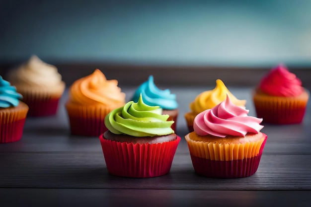 cupcakes colorés avec de délicieux