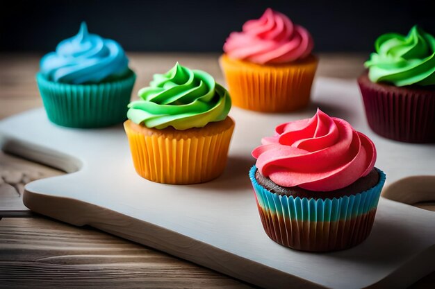 cupcakes colorés avec de délicieux