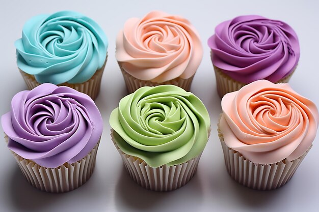 Des cupcakes colorés avec un glaçage délicieux