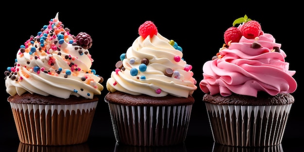 Cupcakes à la crème et au chocolat