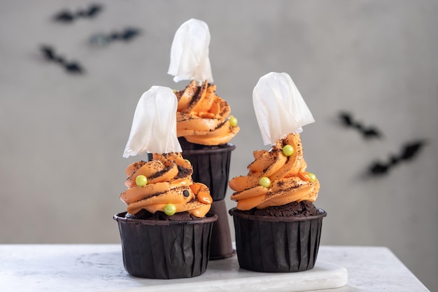 Cupcakes fantômes d&#39;Halloween