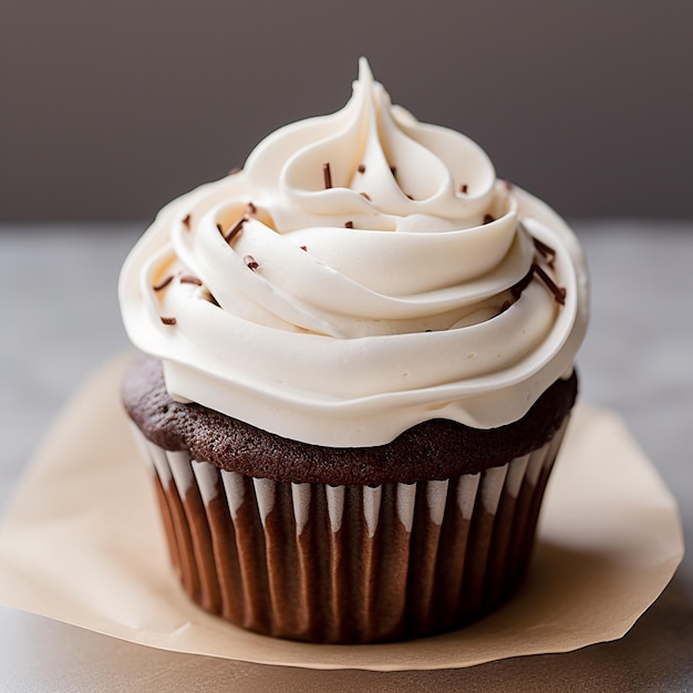 Cupcakes gastronomiques avec glaçage au beurre blanc et arrose sur fond de bois