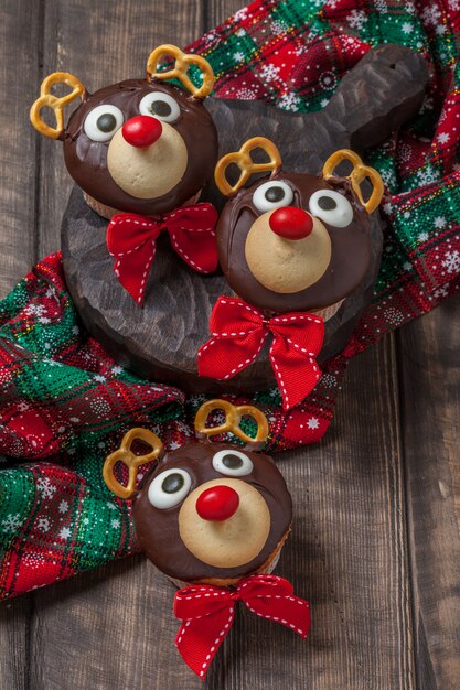 Cupcakes de Noël rigolos