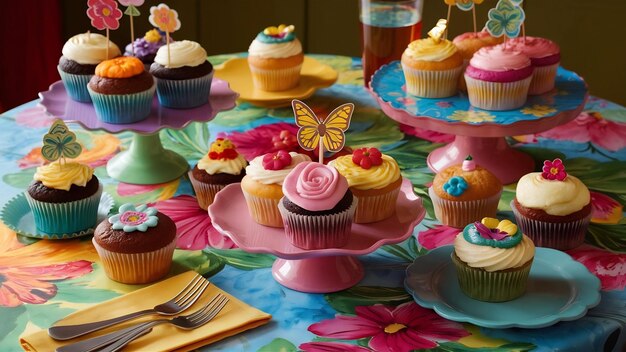 Photo des cupcakes sur la table.