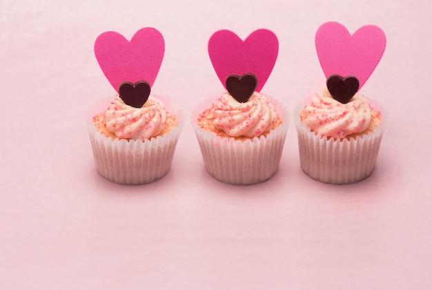 Cupcakes trois valentines