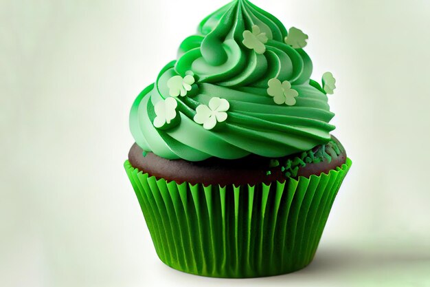 Cupcakes verts pour Saint Patrick39s Day réaliste Generative Ai