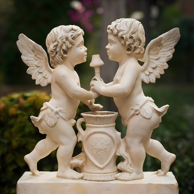 Photo cupid et la psyche amore e psyche symbole de l'amour éternel par le sculpteur giovanni maria benzoni