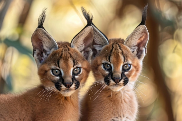 Photo les curieux petits de caracal