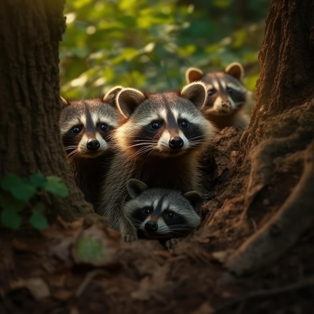 Curious Raccoon Une rencontre aventureuse dans le désert