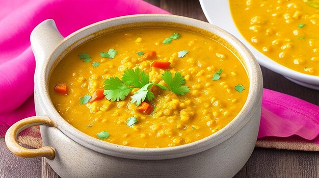 Curry épicé Indian Dhal dans un bol