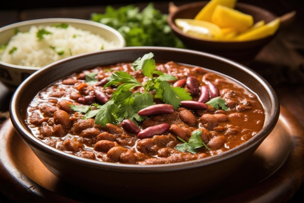 Photo curry de haricots rouges ou cuisine indienne rajma ou rajmah