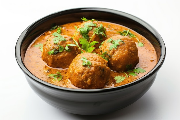 Curry malais indien Kofta Des pommes de terre délicieuses et des boules de paneer dans de la sauce tomate