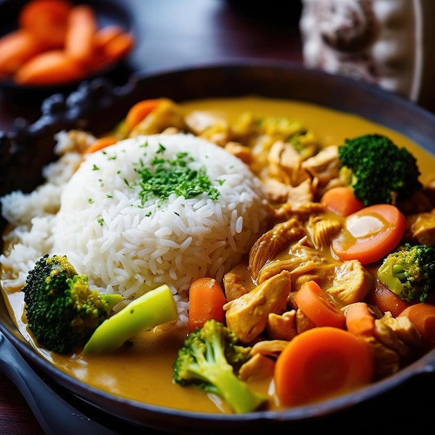 Curry de poulet aux légumes