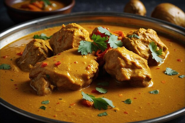 Photo curry de poulet malais avec une touche de safran