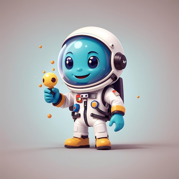 Cute alien punch astronaute dessin animé icône vectorielle illustration science technologie icône isolé plat