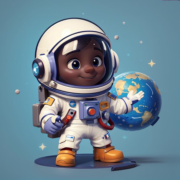 Photo cute astronaut cowboy icône de dessin animé vectoriel illustration science technologie icône concept isolé vector premium flat style de dessin dessin animée