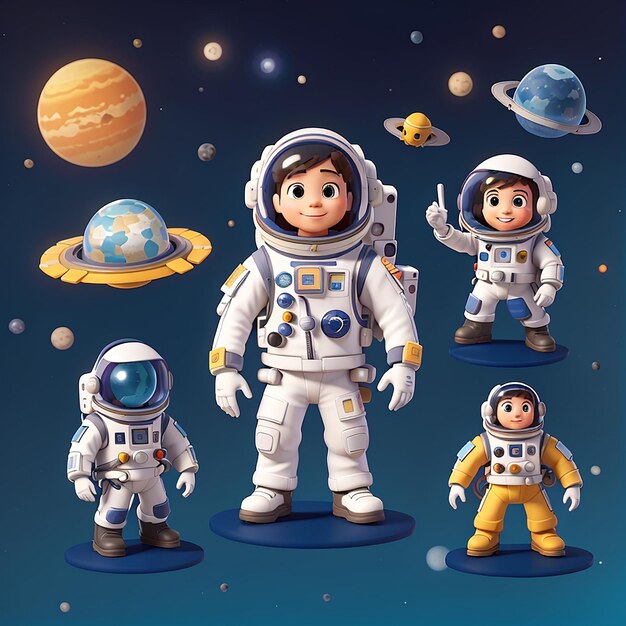 Photo cute astronaut cowboy icône de dessin animé vectoriel illustration science technologie icône concept isolé vector premium flat style de dessin dessin animée