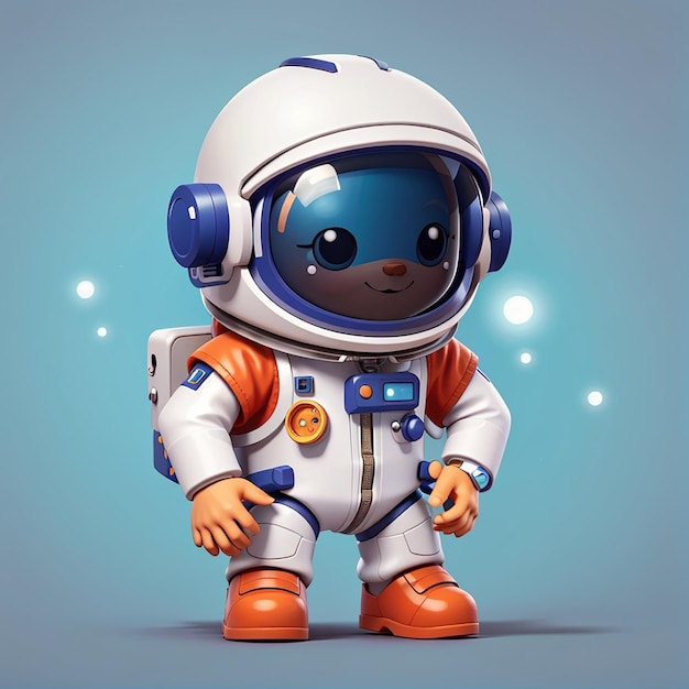 Cute astronaute jeu dessin animé icône vectorielle illustration science technologie icône concept isolé