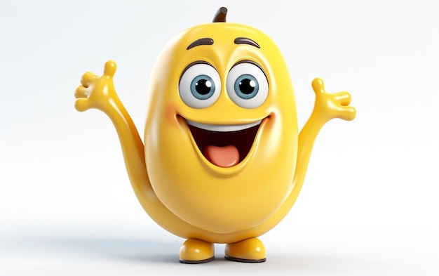 Cute Banana 3D Happy Emoji Génératif Ai