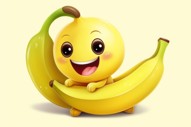 Photo cute banana clipart dans un rapport d'aspect de 32