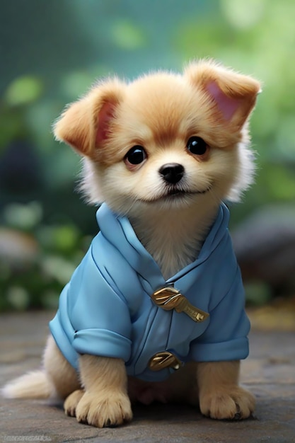 Cute bébé chien versi Zoro donner gambar ab estentic cinematik gambar avec clair Beby chien couleur bleu