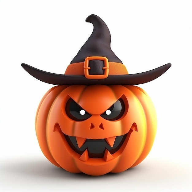 Cute Diwali Jackolantern 3d rendu avec le chapeau du diable