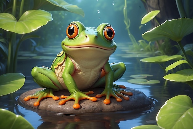 Cute grenouille de dessin animé