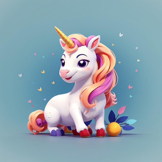 Cute licorne étirement dessin animé icône vectorielle illustration animal sport icône concept isolé plat