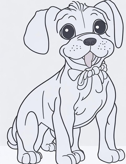 Cute livre de coloriage d'illustration de chien pour enfants