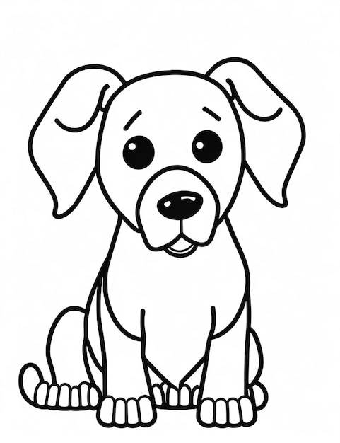 Photo cute livre de coloriage d'illustration de chien pour enfants