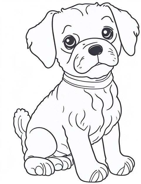 Cute livre de coloriage d'illustration de chien pour enfants