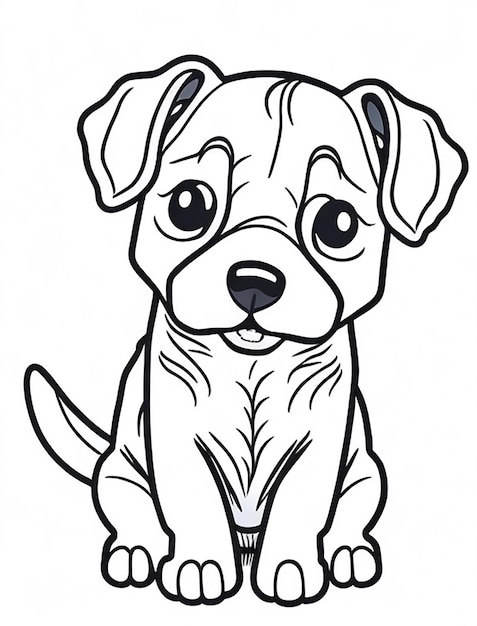 Cute livre de coloriage d'illustration de chien pour enfants