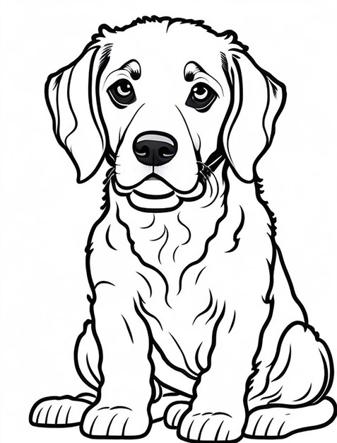 Cute livre de coloriage d'illustration de chien pour enfants