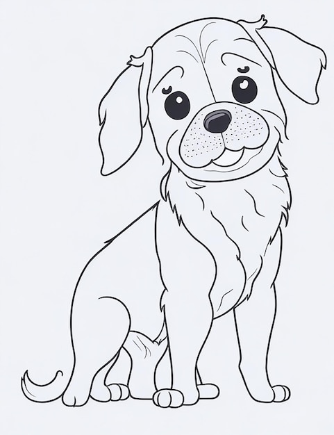 Cute livre de coloriage d'illustration de chien pour enfants