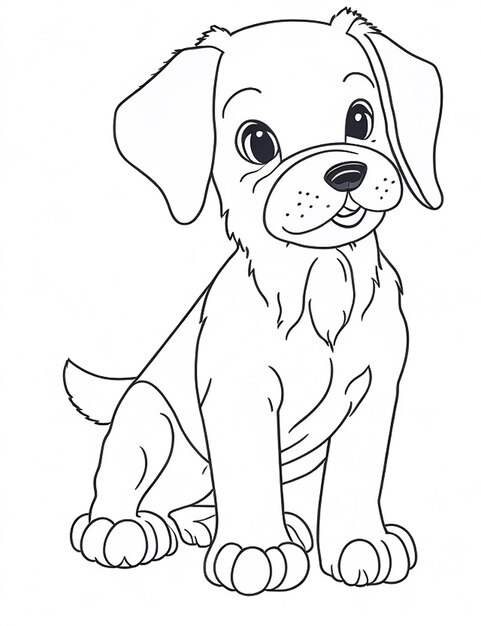 Cute livre de coloriage d'illustration de chien pour enfants