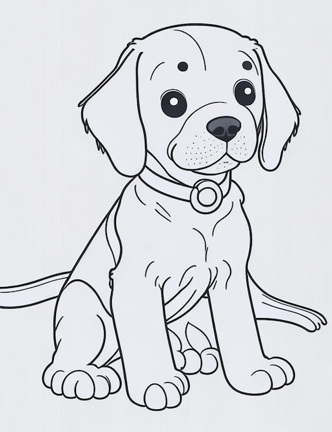 Cute livre de coloriage d'illustration de chien pour enfants