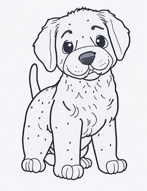 Cute livre de coloriage d'illustration de chien pour enfants