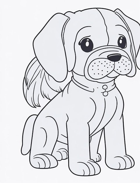 Cute livre de coloriage d'illustration de chien pour enfants