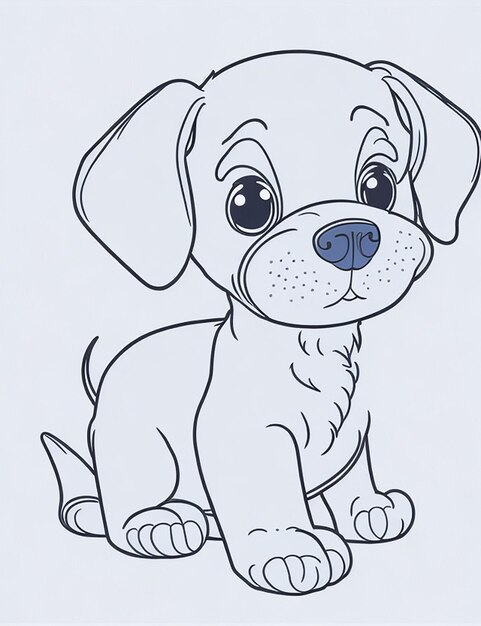 Cute livre de coloriage d'illustration de chien pour enfants