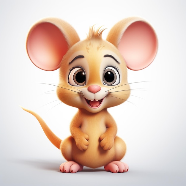 Cute petite souris avec de grandes oreilles personnage de dessin animé