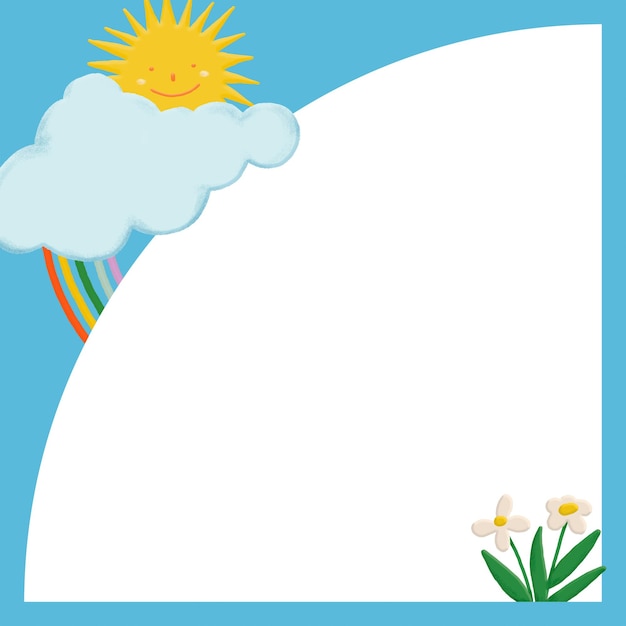 Cute png design de cadre d'été transparent