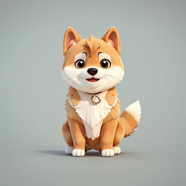 Cute shiba inu chien debout dessin animé icône vectorielle illustration animal nature icône concept isoléCute